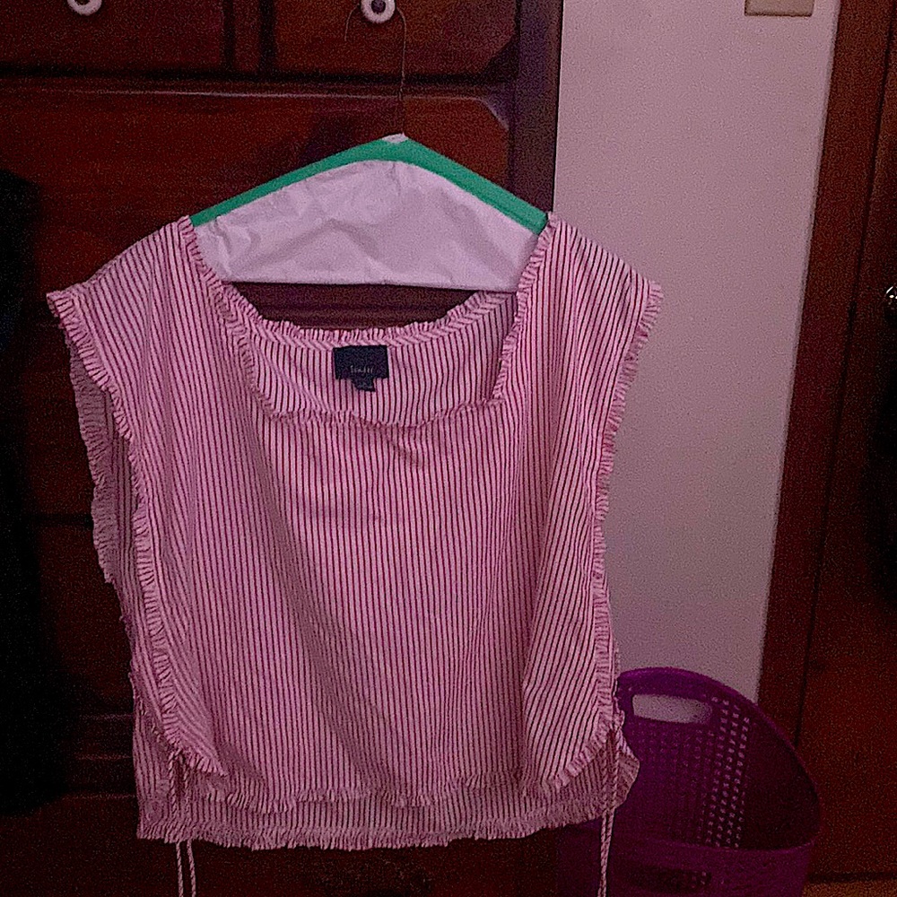 Pink and white baggy shirt
